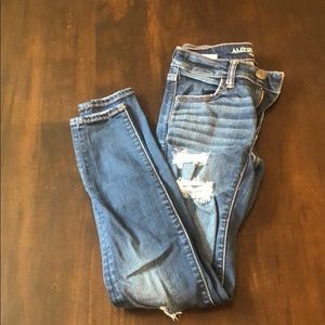American Eagle Jeggings 00 Short with rips